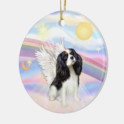 Wolken - Cavalier King Charles (tri) Keramisch Ornament (Links)