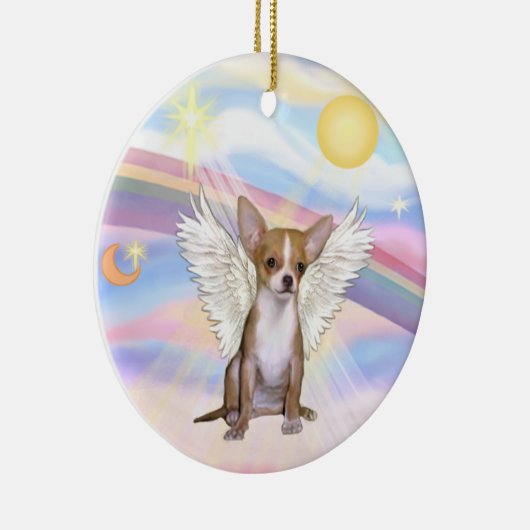 Wolken - Chihuahua (lichtrood) Keramisch Ornament (Rechts)