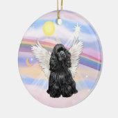 Wolken - Cocker Spaniel (zwart) Keramisch Ornament (Links)