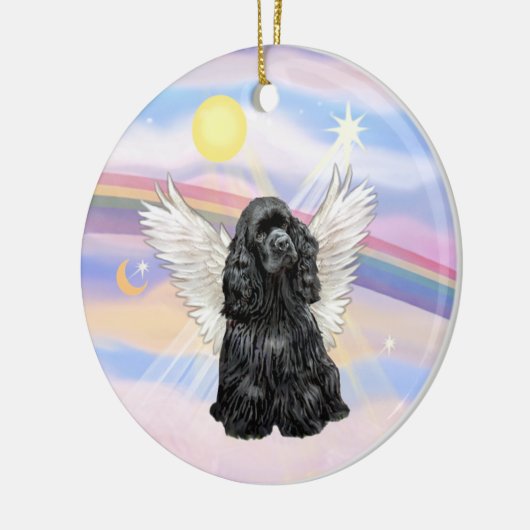 Wolken - Cocker Spaniel (zwart) Keramisch Ornament (Links)