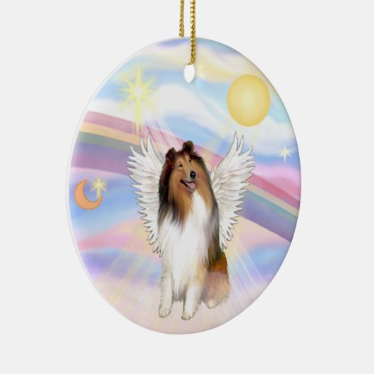 Wolken - Collie (Sable-White) Keramisch Ornament (Rechts)