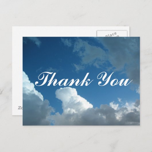 wolken Dank je Briefkaart (Voorkant / Achterkant)