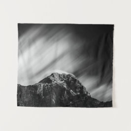 Wolken die boven de Mangart van de berg rollen Wandkleed