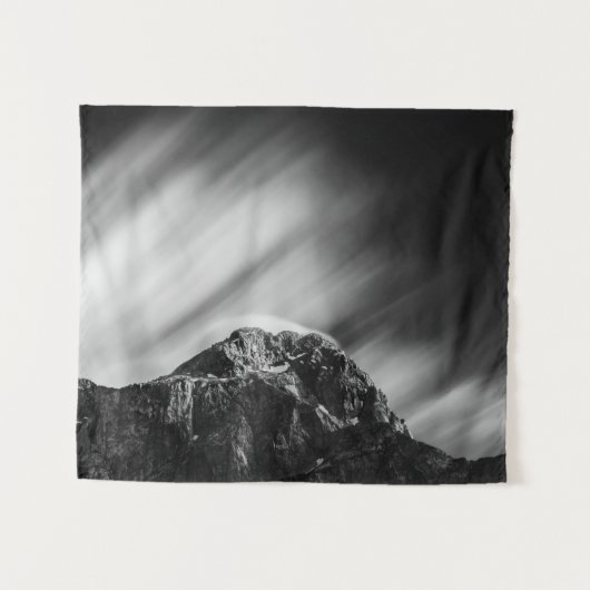 Wolken die boven de Mangart van de berg rollen Wandkleed (Voorkant (horizontaal))