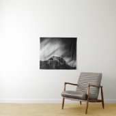 Wolken die boven de Mangart van de berg rollen Wandkleed (In Situ (horizontaal))