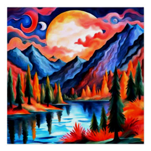 Wolken die de maan oversteken perfect poster