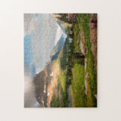 wolken die door de bergen kruipen legpuzzel (Verticaal)