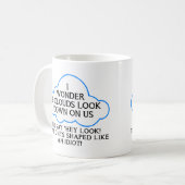 Wolken die ons grappig aankijken mok (Voorkant links)