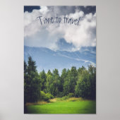 Wolken die over aanpasbare bergen drijven poster (Voorkant)