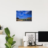 Wolken die over de lucht vegen boven de poster (Thuiskantoor)