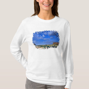 Wolken die over de lucht vegen boven de t-shirt