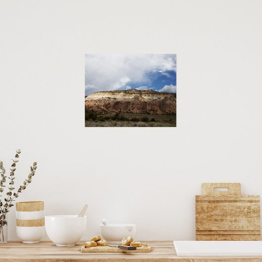 wolken die over de nieuwe Mexicaanse bergkleur bew Poster (Keuken)