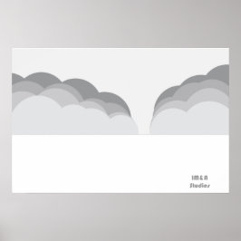 Wolken die over water springen poster