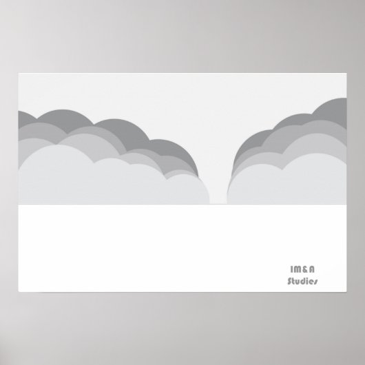 Wolken die over water springen poster (Voorkant)