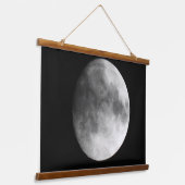 Wolken die voorbij de maan blazen | Moonfotografie Hangend Wandkleed (Gebogen)