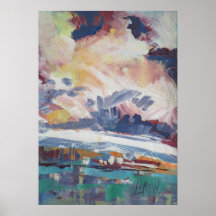 Wolken die zich opbouwen Schilderij / Kunstenaar L