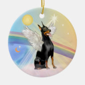 Wolken - Doberman Pinscher Keramisch Ornament (Voorkant)