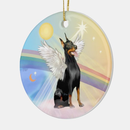 Wolken - Doberman Pinscher Keramisch Ornament (Links)
