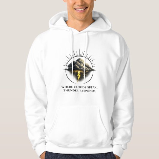 Wolken & Donder – Inspirerend Stormlogo Hoodie (Voorkant)