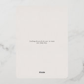 Wolken Donkerblauw Baby shower plat dank u Folie Uitnodiging (Achterkant)