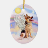 Wolken - Duitse Herder Engel (tri) Keramisch Ornament (Voorkant)