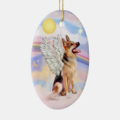 Wolken - Duitse Herdersengel (tri) Keramisch Ornament (Rechts)