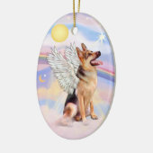 Wolken - Duitse Herdersengel (tri) Keramisch Ornament (Links)
