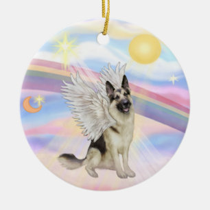 Wolken - Duitse Herdershond (#9) Keramisch Ornament
