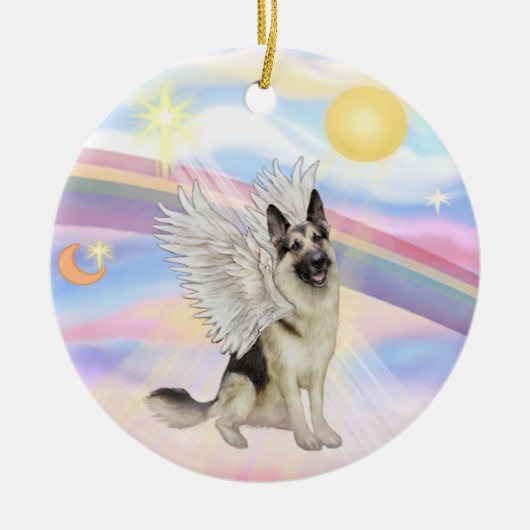 Wolken - Duitse Herdershond (#9) Keramisch Ornament (Voorkant)