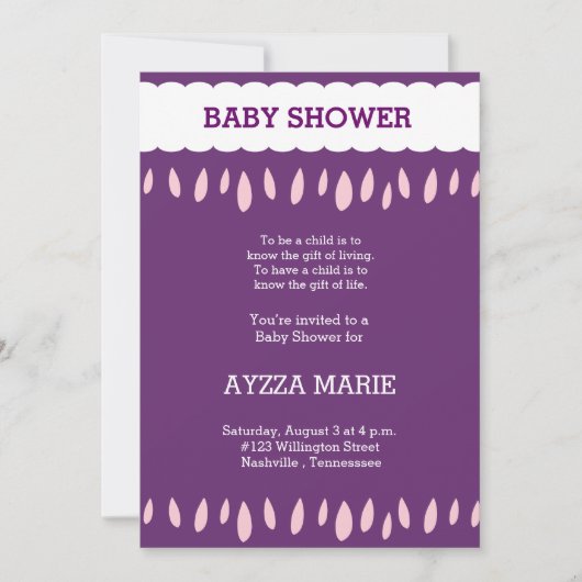 wolken en baby shower kaart (Voorkant)