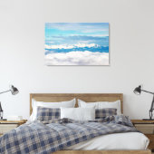 Wolken en besneeuwde berg Triglav Canvas Afdruk (Insitu (Slaapkamer))