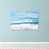 Wolken en besneeuwde berg Triglav Canvas Afdruk (Insitu (Houten vloer))