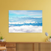 Wolken en besneeuwde berg Triglav Canvas Afdruk (Insitu (Woonkamer))