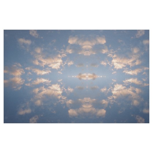 Wolken en blauw hemelfotoweefsel stof (Yard (91,4 cm))