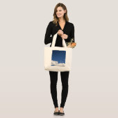 Wolken en blauwe hemel grote tote bag (Voorkant (model))