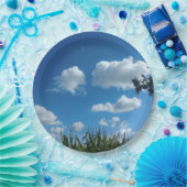 Wolken en blauwe hemel papieren bordje (Feest)