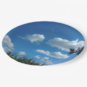 Wolken en blauwe hemel papieren bordje (Gekanteld)