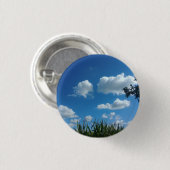 Wolken en blauwe hemel ronde button 3,2 cm (Voorkant /achterkant)