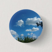 Wolken en blauwe hemel ronde button 3,2 cm (Voorkant)