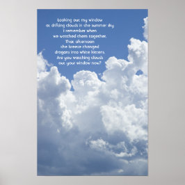 Wolken en de Zomerhemel die u missen Gedicht Poster