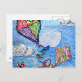 wolken en dromen van vliegers briefkaart (Voorkant / Achterkant)