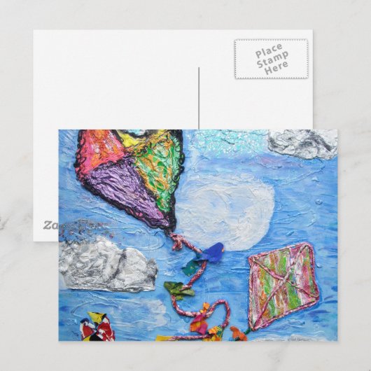 wolken en dromen van vliegers briefkaart (Voorkant / Achterkant)