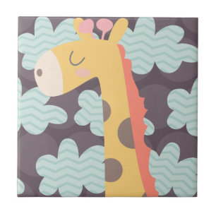 Wolken en Giraffes Tegeltje