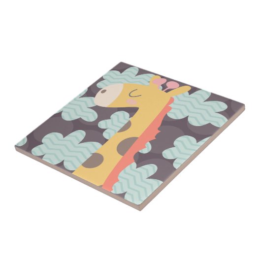 Wolken en Giraffes Tegeltje (Zijkant)