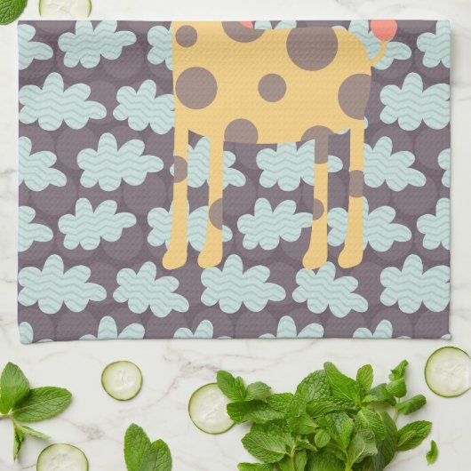 Wolken en Giraffes Theedoek (Gevouwen)