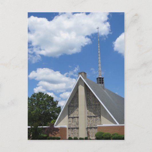 Wolken en kerk briefkaart (Voorkant)