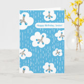 Wolken en methaanmoleculen geek Happy Birthday Kaart (Gele Bloem)
