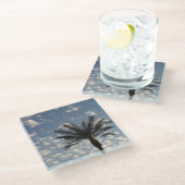 Wolken en Palm Tree Glass Onderzetter (Schuin)