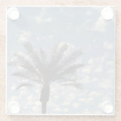 Wolken en Palm Tree Glass Onderzetter (Achterkant)