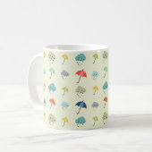 Wolken en paraplu's Cute Modern Pattern Koffiemok (Voorkant links)
